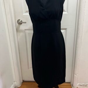 American Living Black V-Neck Sheath Midi Dress